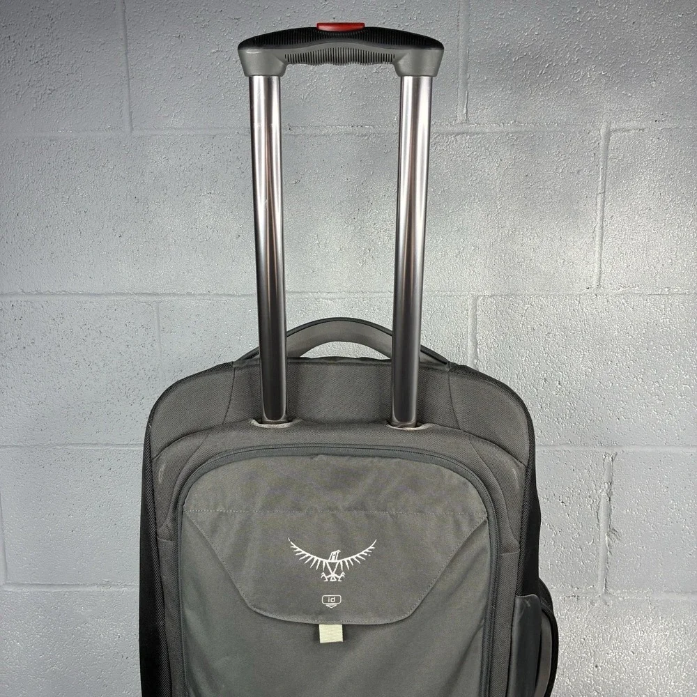 Osprey Meridian Wheeled Convertible Luggage Backpack Gray Carry On Travel Bag